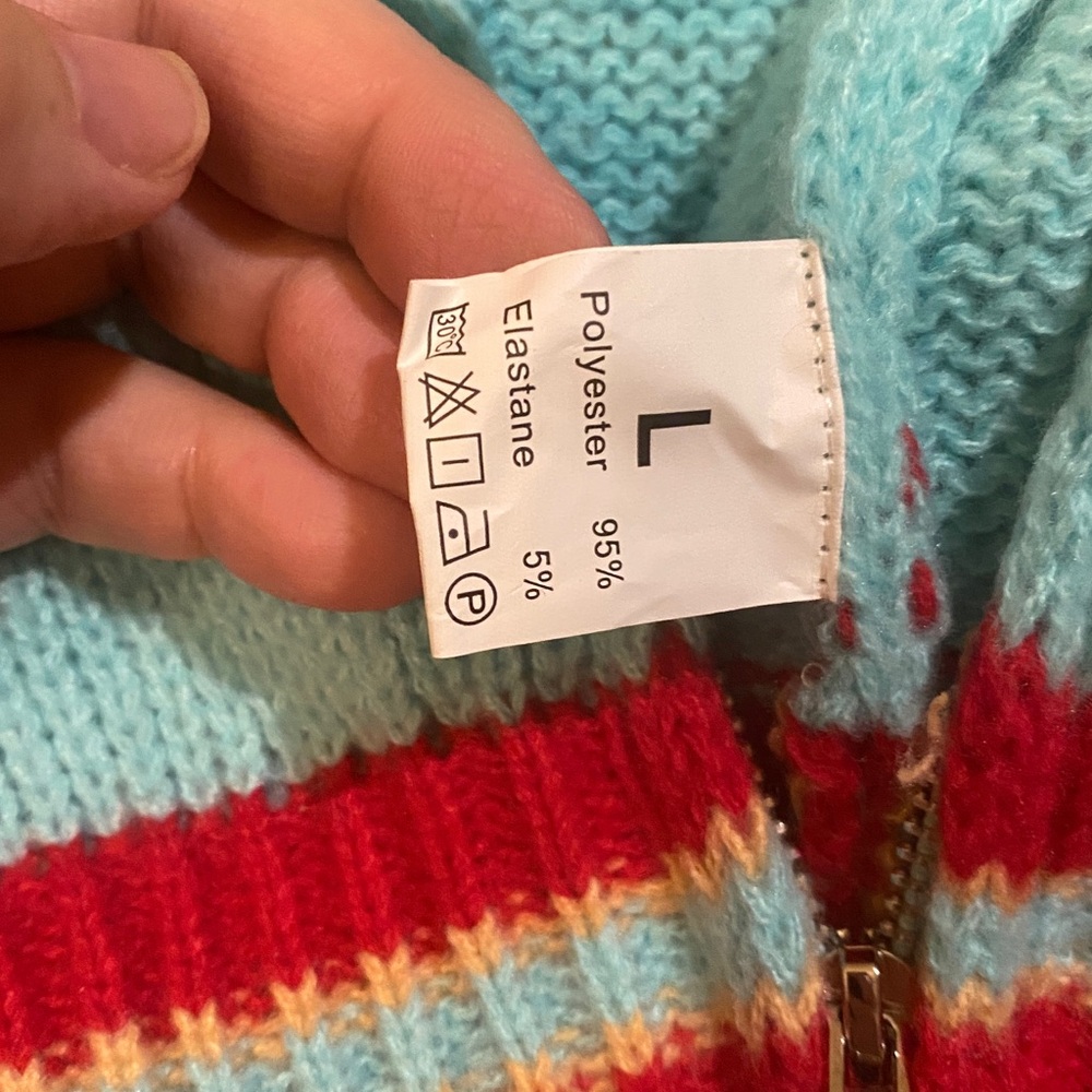 Colorful Funky Sweater with Number Patch - Picture 2 of 5